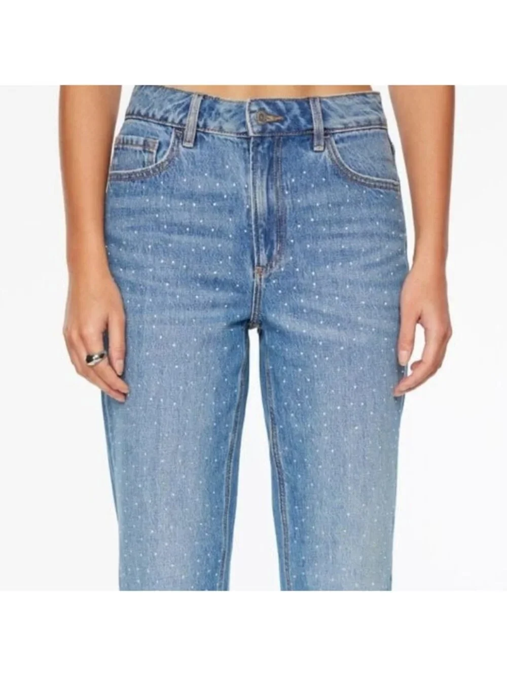 Dynamite Rhinestone Straight Leg Jeans - Picture 5 of 9